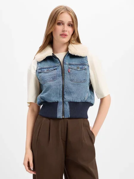 Levi's kamizelka dżinsowa Kobiety M niebieski