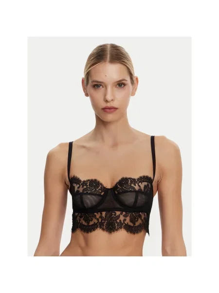 Modrček Dolce&gabbana s čipko črna