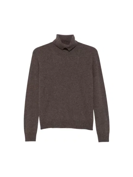 Sweter z golfem Vanisé z kaszmiru brązowy