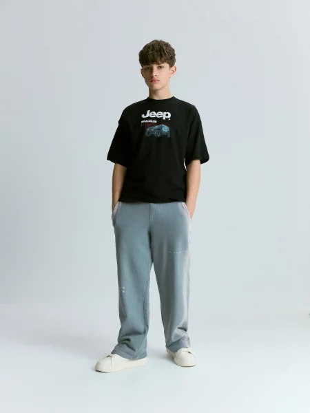 Reserved Wide leg melegítő nadrág szürkészöld