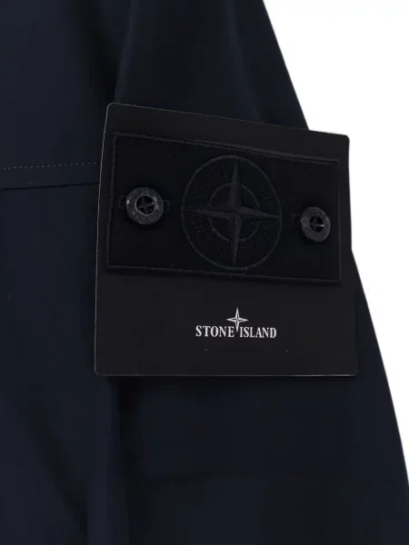 Geacă Stone Island cu glugă cu strasuri albastru