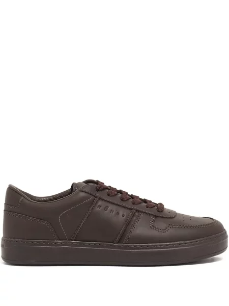 Sneakerși Hogan cu șireturi din piele maro