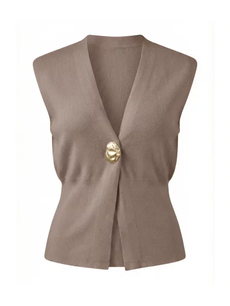 Imily Bela Vestă tricotată taupe gri