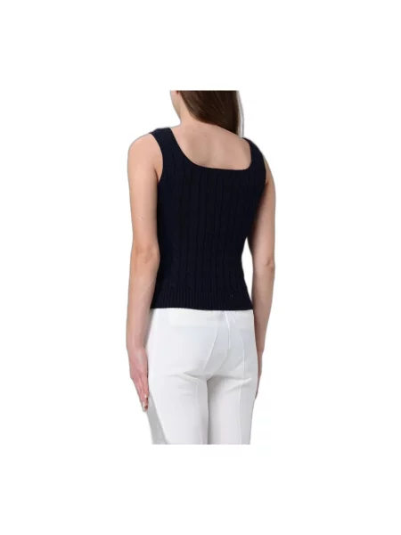 Dzianinowy top Ralph Lauren niebieski
