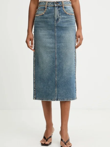 Miss Sixty fustă jeans albastru