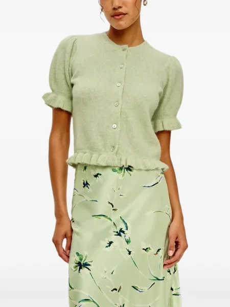 Kardigan Rails z falbankami zielony