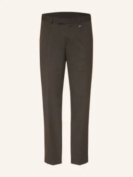 Paul Oblekové Kalhoty Střih Slim Fit dark brown hnědé