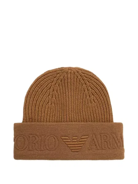 Čiapka Emporio Armani hnedá