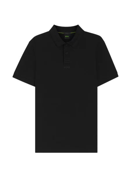 Tricou polo Boss cu autograf negru