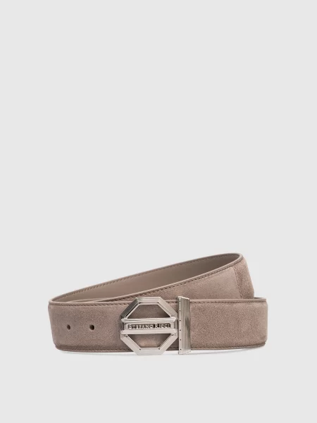 Замшевый ремень Stefano Ricci с ремешками бежевый