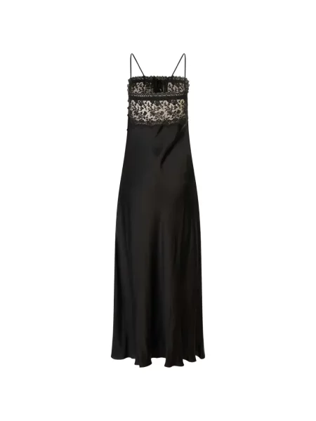 Rochie maxi Chloé din dantelă negru