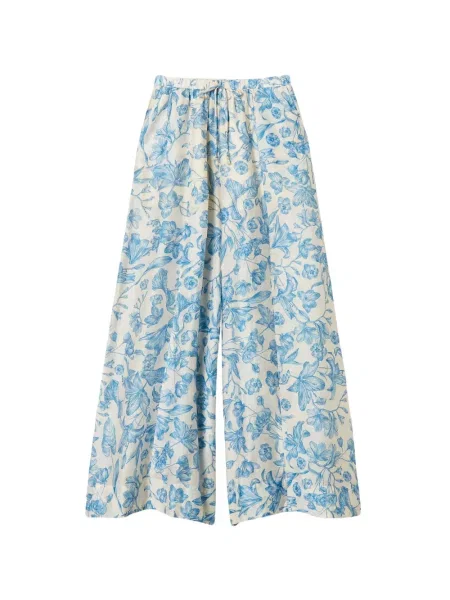 Pantaloni palazzo Twinset cu model floral cu imagine