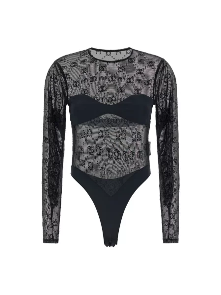 Marine Serre Koszulki Kobieta XS Moonogram Long-sleeve Bodysuit czarny