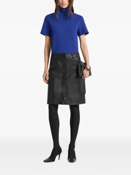 Gulerat top Courreges tricotate albastru