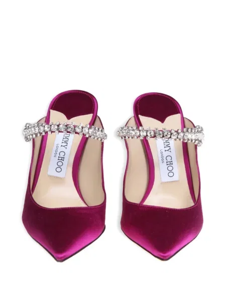 Papuci tip mules Jimmy Choo de cristal roz