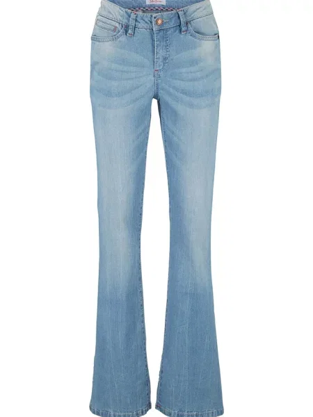 Jeansy ze stretchem o kroju bootcut mid waist niebieskie