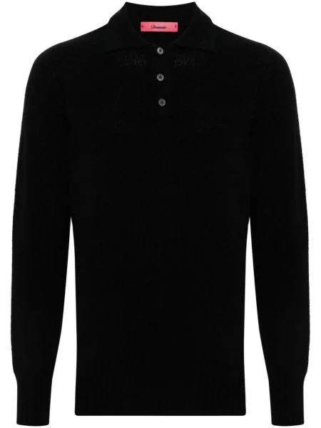 Vunena polo majica Drumohr crna
