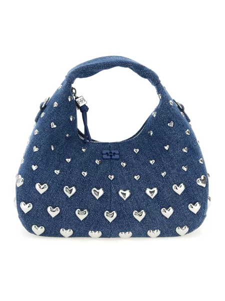 Mała mały torebka hobo Ganni niebieska