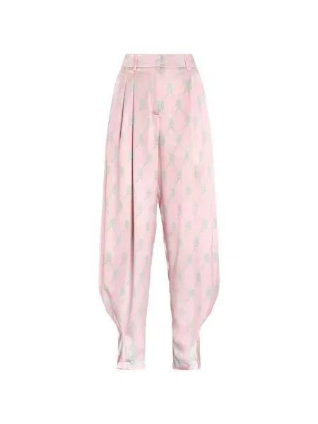 Pantaloni Genny plisate roz