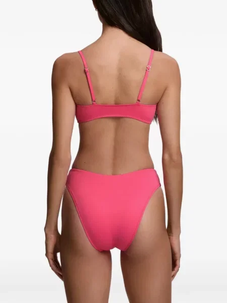 Costum de baie Polo Ralph Lauren în carouri cu decolteu în V galben