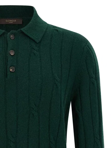 Tricou polo Zanone tricotate verde