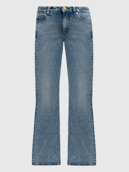 Джинси кльош з ефектом потертості Balmain блакитні