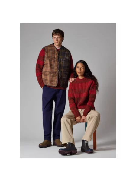 Sweter Barbour wełniany czerwony