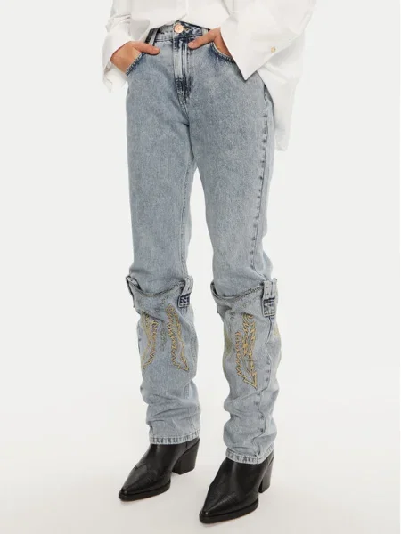 One Teaspoon Blugi Straight Fit albastru