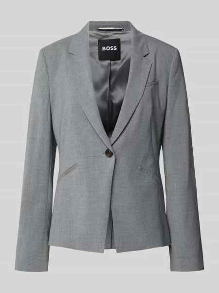 Krótki żakiet o kroju regular fit z żywej wełny Boss szara