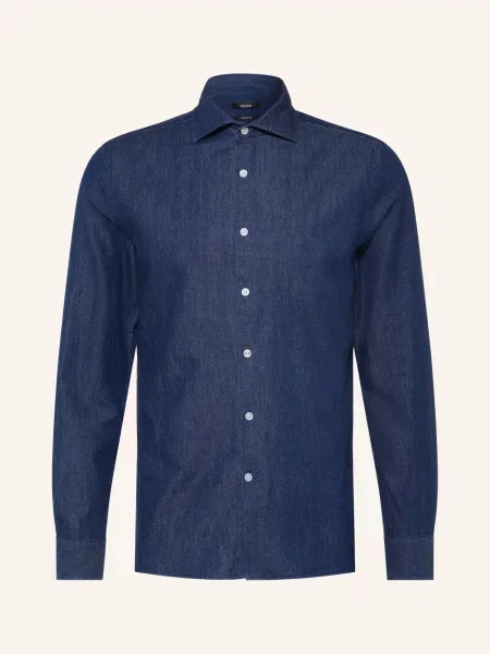 Reiss Košile Don Slim Fit V Džínovém Vzhledu tmavě modrá