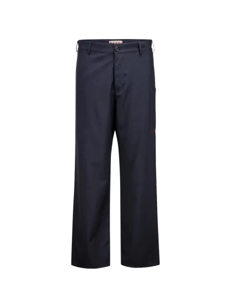 Pantaloni Marni cu broderie albastru