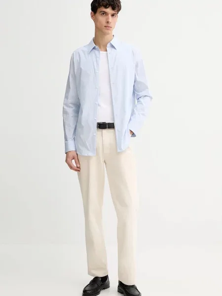 Calvin Klein koszula slim z kołnierzykiem klasycznym niebieski