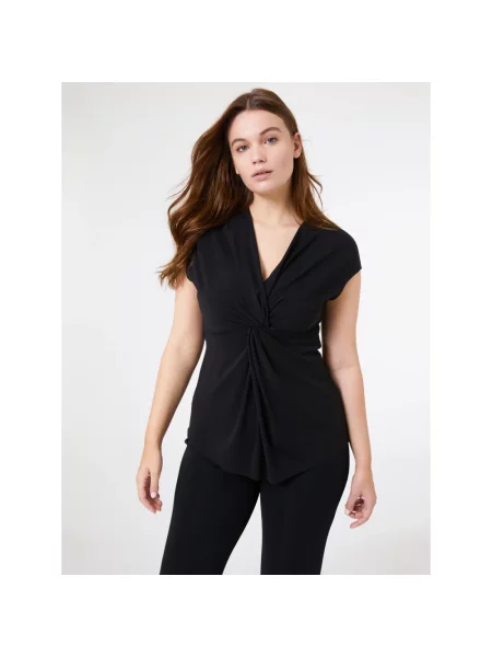 Lniana bluzka Elena Miro' casual czarna