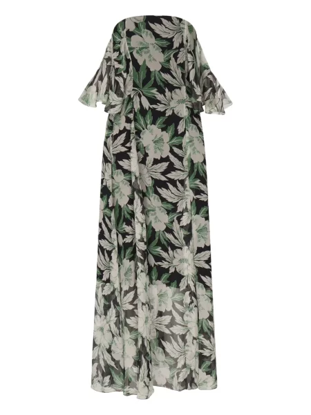 Rochie maxi Loewe cu model floral cu imagine de costum verde