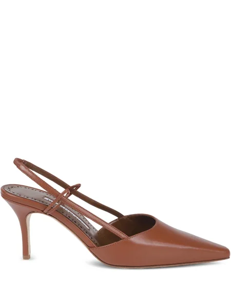 Pantofi cu toc Manolo Blahnik slingback maro