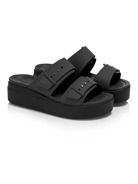 Klapki Crocs na koturnie czarne