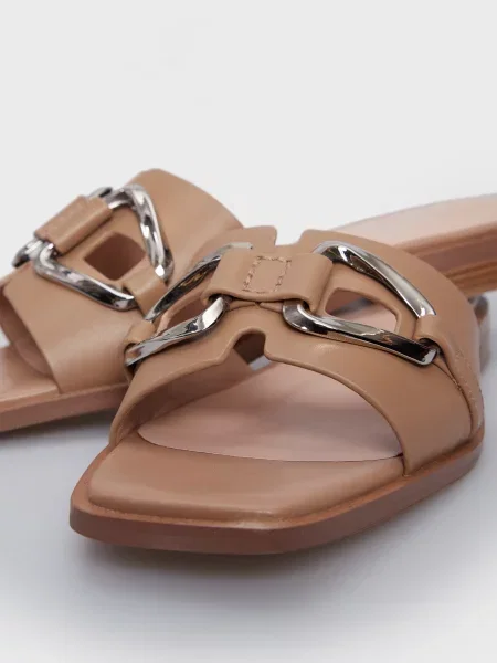 Шкіряні шльопанці Prpy бежеві