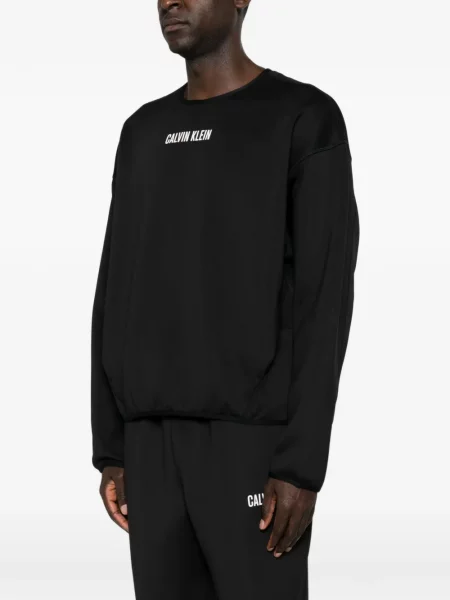 Суитчър Calvin Klein с принт с кръгло деколте черно