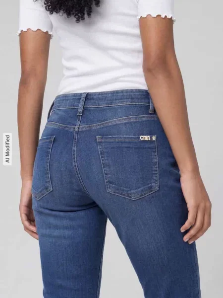 Jeansy o kroju slim fit z mieszanki bawełny model PIPER LONG' Cambio