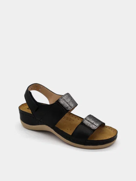 Кожаные босоножки Leon черные