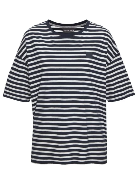 Elbsand Tricou albastru marin alb