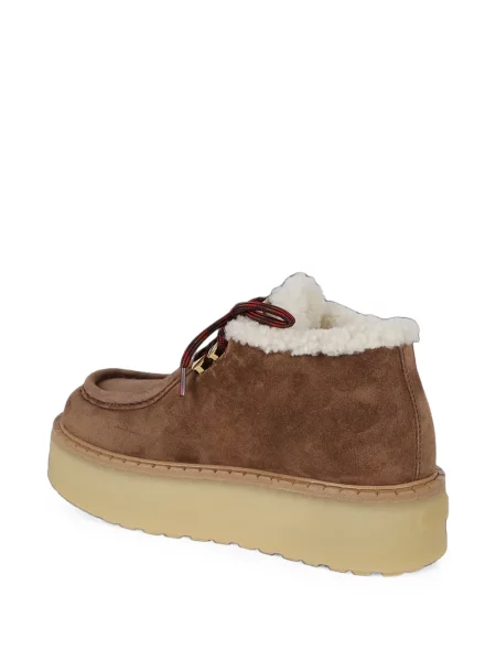 Botine Prada din piele de căprioară maro