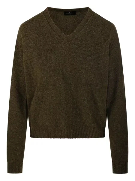 Pulover Roberto Collina cu decolteu în V verde