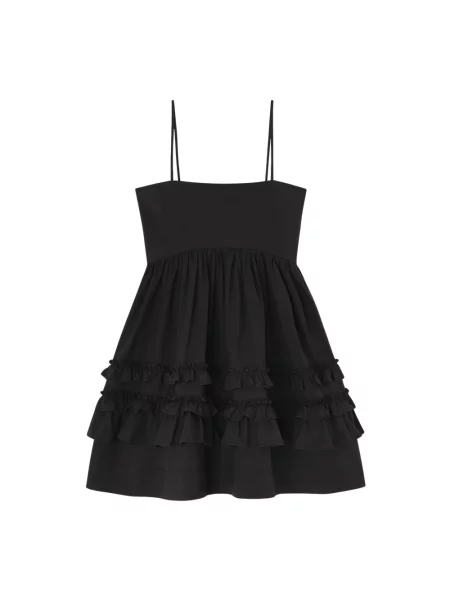 Sukienka mini Ganni na ramiączkach czarna