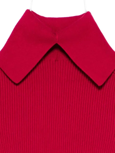 Kołnierzykowy top Iceberg prążkowany czerwony