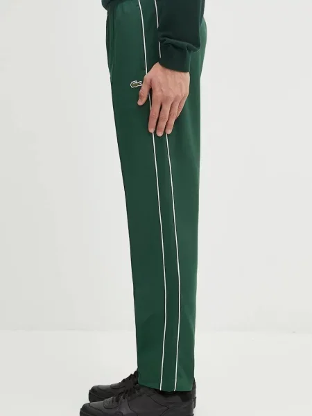 Lacoste pantaloni de trening neted verde