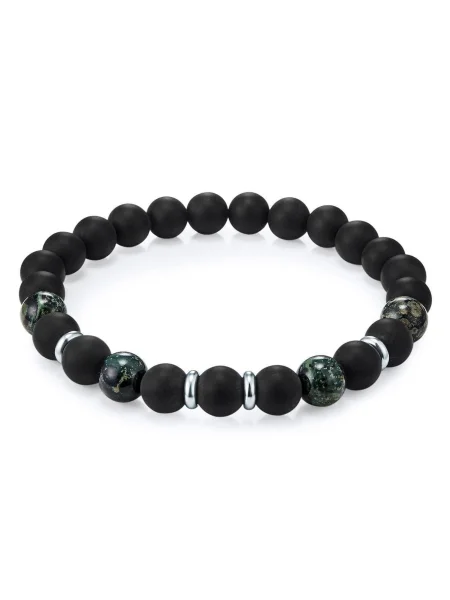 True Rebels Zapestnica smaragd srebrna črna