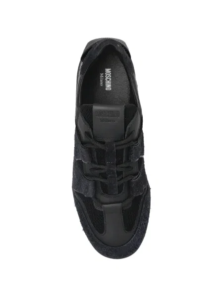 Sneakers Moschino με κορδόνια με δαντέλα με αυτόγραφο μαύρο