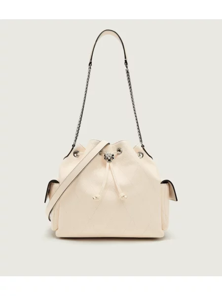 Bőr hátizsák Tory Burch bézs