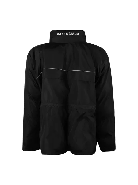 Lniana parka Balenciaga kopertowa czarna